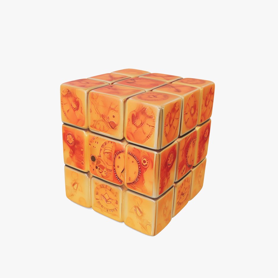 Steampunk Clock Cube model pack